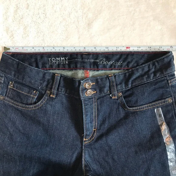 Tommy Hilfiger modern bootcut dark blue jeans size 8S - Picture 5 of 14
